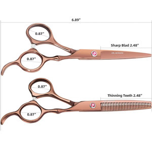 Brown Professional Hair Styling <b>Tools</b> Barber Hairdressing Thinning Scissors and Straight <b>Shears</b> Hair Cutting Scissors Set - Product Image 2