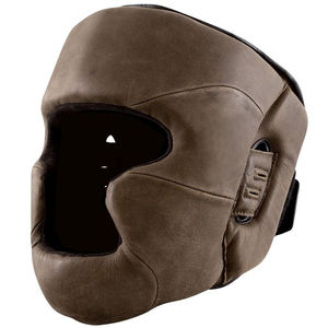 Boxing <b>Training</b> Protection <b>Head</b> Guard White Full Face Fly Boxing <b>Head</b> Guard Genuine Leather - Product Image 2