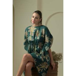 Vestido Kaftan Emerald Palm, Traje de Baño, Ropa de Playa - Product Image 3