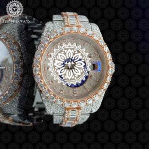 Reloj de Lujo Charm_Jewells, Dorado, 45mm, Redondo, Analógico, de Cuarzo, para Hombre, con Esfera de Cristal de Zafiro y Bisel de Diamantes - Product Image 1