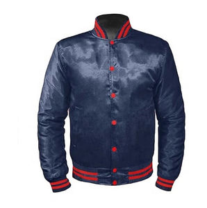 Veste d'hiver en satin tendance personnalisée pour hommes, prix bas, couleur unie, veste de baseball en satin pour hommes, faible MOQ - Product Image 1