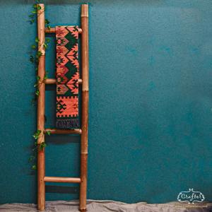 Bamboo Wooden Loft <b>Ladder</b> Antique Decorative Brown and yellow color Bamboo Climbs <b>Ladder</b> for towel rack - Product Image 3