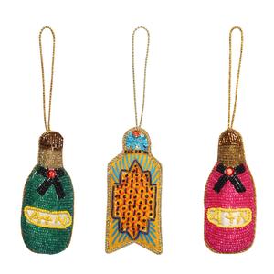 Décorations de sapin de Noël brodées en tissu de satin de velours faites à la main ornement personnalisé en gros avec chameau renne mouton - Product Image 4