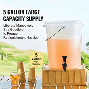 Dispenser per Bevande da 5 Galloni con Rubinetto e Coperchio, Dispenser in Plastica per Succhi, Ideale per Feste, Tè Freddo, Limonata, Succo, 220V - Product Image 2