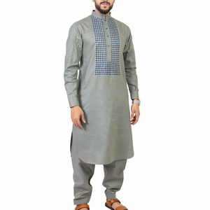 Último Diseño de Moda, Traje Tradicional Afgano para Hombre, Salwar Kameez de Algodón, Personalizable, Transpirable, Vestido Musulmán para Bodas - Product Image 2