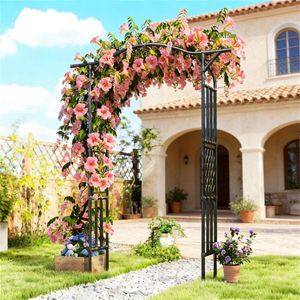 Arche de jardin noire avec support pour plantes, option pergola, gazebo ou pavillon - Product Image 1