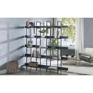 Libreria a 5 Ripiani in Stile Industriale Vintage, Scaffale Aperto per Casa e Ufficio con Struttura in Metallo e Pannelli in MDF - Product Image 4