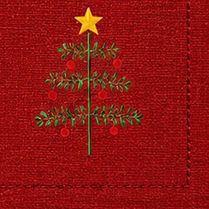 Élégante serviette en coton rouge avec broderie pour la décoration de table, serviette en coton pour Noël - Product Image 3