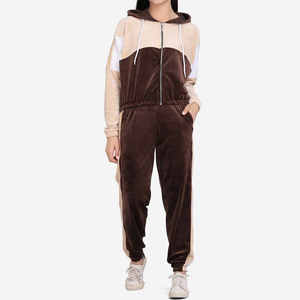 Conjunto Deportivo de Forro Polar Transpirable con Capucha y Bloques de Color para Hombre, Pantalones Jogger Casuales con Cremallera de Manga Larga y Bolsillos Laterales, Ropa de Invierno - Product Image 3