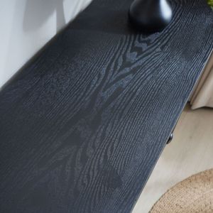 59.2in Elegant Black Carved Wooden <b>Console</b> <b>Table</b> with Lower <b>Storage</b> Shelf Two Drawers Decorative Accent for Entryway Living Room - Product Image 3