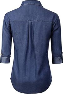 Camisa de Mezclilla sin Mangas, Transpirable, Moderna y Casual para Mujer, de Alta Calidad, Estilo Moderno para Exteriores, de Secado Rápido - Product Image 3