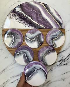 Customized Resin Coaster Set For Promotional Gift Corporate Branding Event Giveaway And Decorative <b>Table</b> <b>Protection</b> Use - Product Image 2