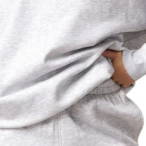 Sweat-shirt à col montant gris clair pour femme, coupe oversize, manches longues, style streetwear décontracté, coupe ample, pour le quotidien - Product Image 5