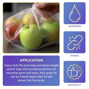 แพ็ค5000ถุงแบนความหนาแน่นต่ำ2X8 1.5มิลโพลีเอทิลีนใสหนาเปิดปิดได้สำหรับเก็บอาหาร - Product Image 4