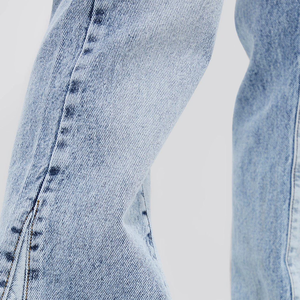 Men Light Blue Distressed <b>Soft</b> Shell <b>Jeans</b> Regular Fit Straight Leg Frayed Hem High Waist Button Fly Winter Breathable Plus Size - Product Image 5