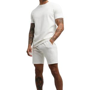 Ensemble short pour homme Vêtements d'été Ensembles de jogging pour homme Manches courtes avec short Ensembles d'été en coton pour homme au design personnalisé - Product Image 6