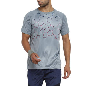 Hexagon Graphic Print <b>Raglan</b> Sleeve Polyester Quick Dry Breathable Sportswear Gym Wear Men running wear Sublimation <b>t</b> <b>shirts</b> - Product Image 1