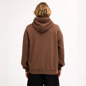 Sweat-shirts à capuche pour hommes, couleur marron uni, coupe ample, personnalisables OEM, haute qualité, tissu 100% coton, séchage rapide. - Product Image 3