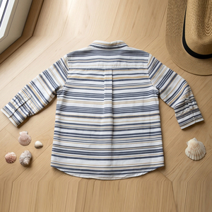 Chemise de plage à manches longues rayée pour femme Regal, 100% polyester, imprimée, hauts de bain, chemises pour femmes, col rabattu, vêtements de plage, tee-shirt - Product Image 2