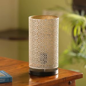 Vintage Moroccan Style Iron <b>Table</b> Lamp Black Hand Engraved LED Side Lamp for Bedroom Living Room Study Desk Without Bulb - Product Image 2