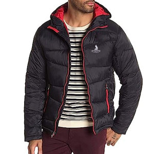 Veste matelassée pour homme en polyester avec logo personnalisé sur le devant, imperméable, pour usage extérieur, vente en gros - Product Image 2