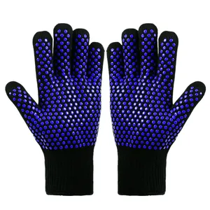 Guantes Gants Microondas Resistente Ao Calor Preto Silicone Forno Luvas De Mão Do Forno Luva Pot Holder Churrasco Mitts De Mão Do Doméstico