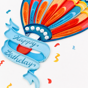 Carte de vœux artisanale élégante et personnalisée en quilling, motif montgolfière colorée, pour anniversaire, vente en gros, fabricant OEM/ODM, carte de luxe - Product Image 3