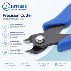 Pince coupante de précision professionnelle à manche bleu pour la fabrication de bijoux et la coupe de fil – Outil à main - Product Image 2