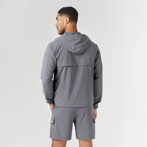 Chaqueta Cortavientos de Invierno para Hombre, Color Sólido, Estilo Casual, Manga Larga, Cuello con Capucha, Poliéster/Algodón, Secado Rápido, Superventas - Product Image 2