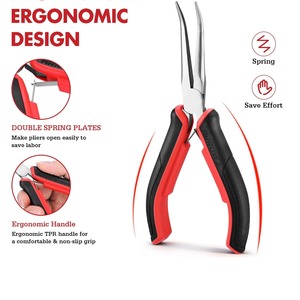 2-Piece 6" Needle Nose Pliers Set – Mini Long Nose & Bent Nose Precision Pliers | <b>Small</b> Fine Tip Jewelry Making <b>Tools</b> - Product Image 6
