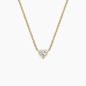 Collar con Colgante de Diamante con Corte Corazón y Engaste de Bisel - Product Image 1