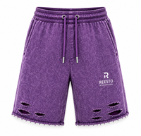 Shorts décontractés pour hommes de qualité supérieure, style streetwear, pour la gym, le fitness, la course estivale, effet délavé et usé.
