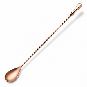 Cuillère à cocktail moderne couleur or rose, nouveau design, bâtonnets mélangeurs en métal, accessoires de bar écologiques pour mélanger les boissons - Product Image 1
