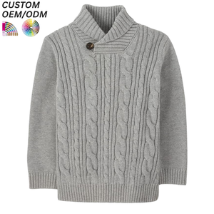 Pull en tricot décontracté haut de gamme pour garçons, en coton respirant et écologique, vêtements d'hiver pour enfants, support OEM ODM pour la vente en gros - Product Image 5