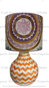 Classic handcrafted table lamps using bone and resin featuring chip-pasted lampshades and bone inlay techniques for an ornate - Product Image 5