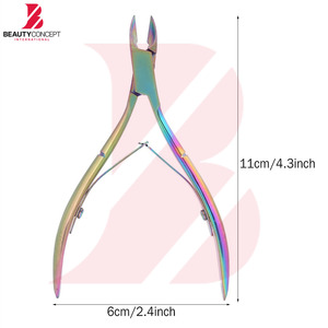 Coupe-cuticules et coupe-ongles professionnels en acier inoxydable avec double ressort, pointe <span class=keywords><strong>de</strong></span> précision tranchante, poignée ergonomique et résistant à la rouille - Product Image 5