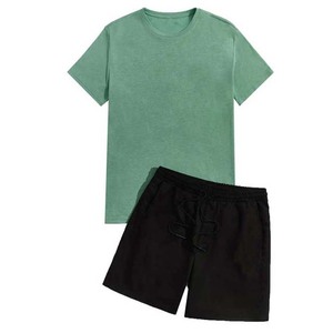 Men Casual <b>T</b>-<b>Shirt</b> Sets Short Sleeve Solid Color Wholesale OEM Men Fashionable <b>T</b>-<b>Shirt</b> Sets With Pocket In Good Price - Product Image 1