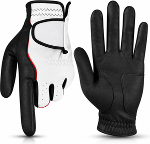Gants de golf en cuir Cabretta antidérapants personnalisés avec logo, respirants, unisexes, pour droitiers/gauchers, sublimation de votre logo de marque - Product Image 1