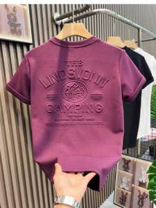 T-shirts personnalisés en coton 100% blanc pour hommes, tendance été, 3D embossé, premium, surdimensionnés, streetwear, séchage rapide, écologiques - Product Image 5