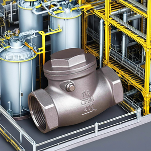 วาล์วกันกลับแนวนอนคุณภาพดีที่สุด ทำจากสแตนเลส 304 เกลียวขนาด 1 นิ้ว ทนทานต่อการกัดกร่อน ทนแรงดันสูง สำหรับน้ำ สำหรับอุตสาหกรรมน้ำมัน - Product Image 1