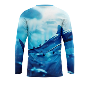 เสื้อฮู้ดดี้สำหรับตกปลา แบบซับลิเมชั่น พิมพ์ลายสีสันสดใส แห้งเร็ว ระบายอากาศได้ดี ป้องกันรังสียูวี 35 สำหรับผู้ชาย พร้อมโลโก้ด้านหน้า - Product Image 3