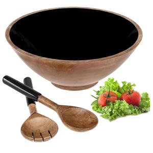 Handmade Wooden Salad Bowl Minimalist Design Uncoated Wood Craft For <b>Fresh</b> <b>Vegetables</b> And Salads - Product Image 2