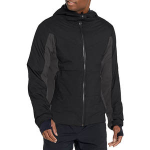Chaqueta Acolchada Cortavientos con Capucha para Hombre, Color Sólido, Cierre de Cremallera, Ropa Casual de Invierno, Material de Poliéster, Corte Regular - Product Image 2