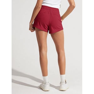 Shorts en molleton 220g pour femme, ajustables avec cordon de serrage, écologiques, doux, confortables, décontractés, coupe régulière, taille mi-haute, chauds pour l'hiver et la détente - Product Image 4