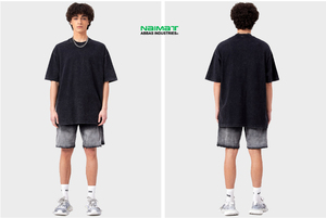 ผู้ผลิตขายส่งเสื้อยืดคอตตอนผู้ชายทรงโอเวอร์ไซส์ แขนสั้น ผ้าถักเนื้อนุ่ม สีพื้น สำหรับฤดูร้อน รับสั่งทำตามแบบ - Product Image 4