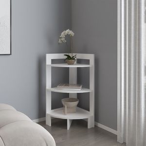 Sharon White Living Room <b>Corner</b> Table Elegant Wall Shelves - Product Image 1
