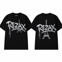 Ensemble T-shirt et short unisexe en molleton tricoté à col roulé avec imprimé numérique frontal et motif tête de mort, effet délavé, 100 % coton, collection 2026 High Street Fashion