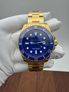 นาฬิกาดำน้ำอัตโนมัติสุดหรูทันสมัยคุณภาพสูง หน้าปัดสีน้ำเงิน ขอบเซรามิก หน้าต่างแสดงวันที่ สายแบบกำไล กระจกแซฟไฟร์ กลไก ETA - Product Image 1