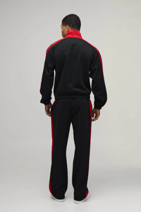 Top Selling Custom Logo Panelled Funnel Neck <b>Hoodie</b> & Jogger 2 Pieces Set Men's Tracksuit Breathable Gymwear Men's Sweatsuits - Product Image 5