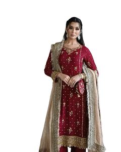 Nuevo Conjunto de Salwar y Palazzo de Seda Banarasi Estilo Himachali para Novia, Fiesta o Evento Especial con Dupatta, Diseño Personalizado y Cómodo, 2025 - Product Image 1